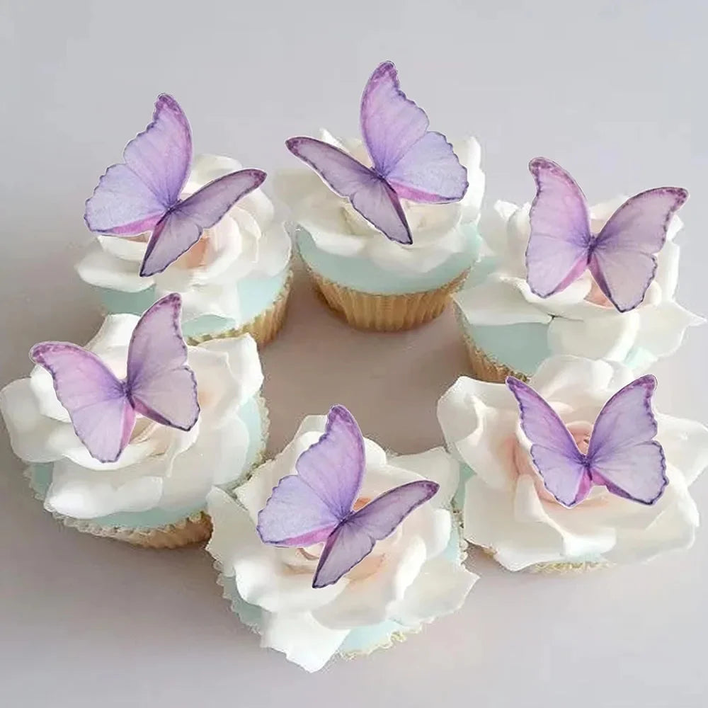 48Pcs Butterfly wafer paper treat decoration