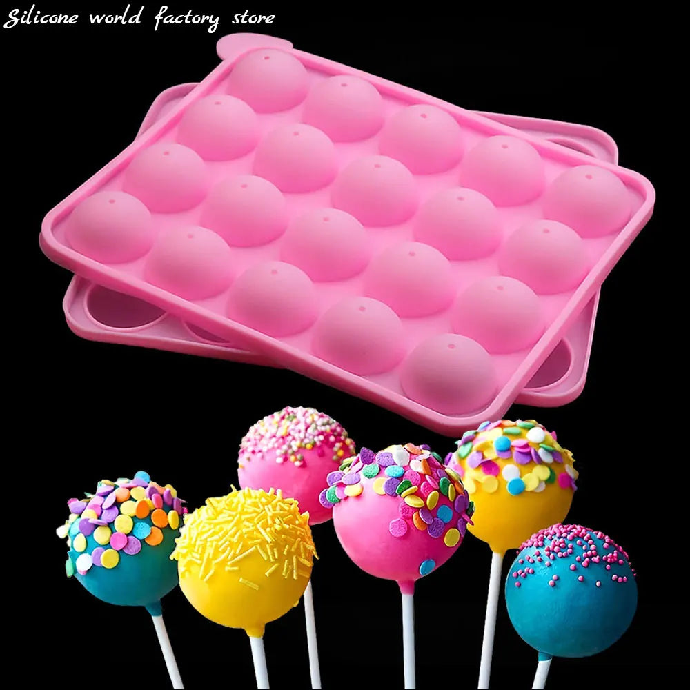 20 Stick silicone cakepop mold with sticks