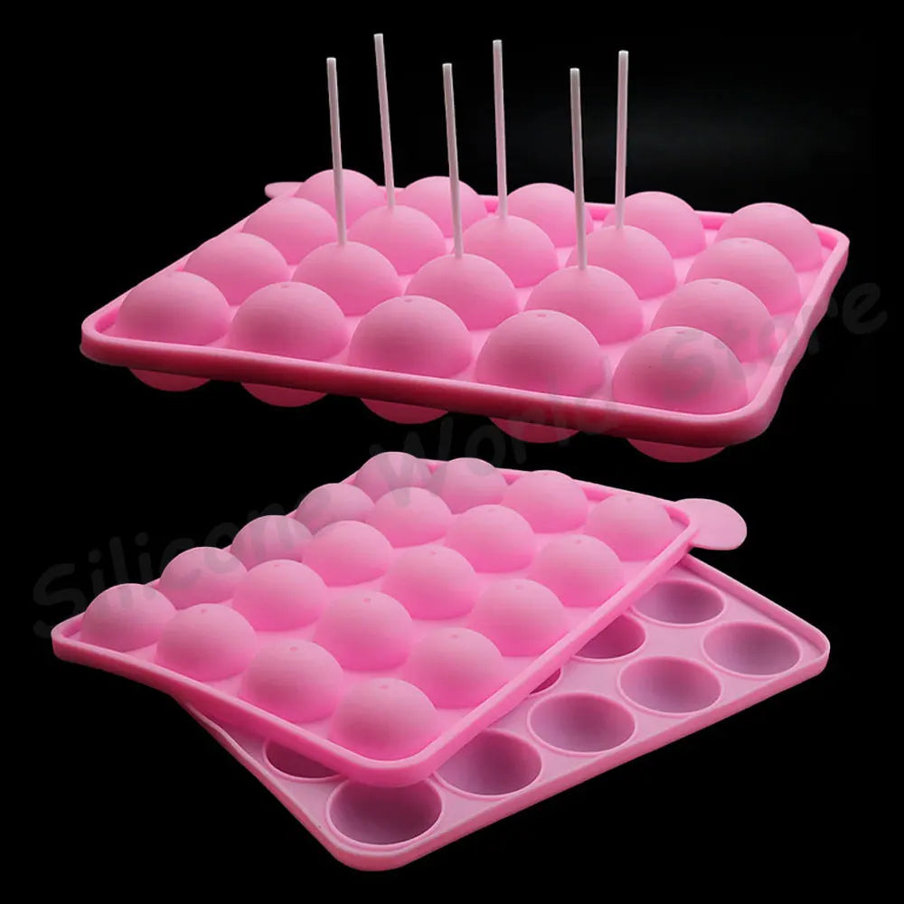 20 Stick silicone cakepop mold with sticks