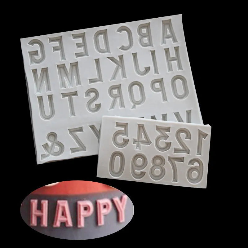 Arabic Numerals And English Alphabet Silicone Mold