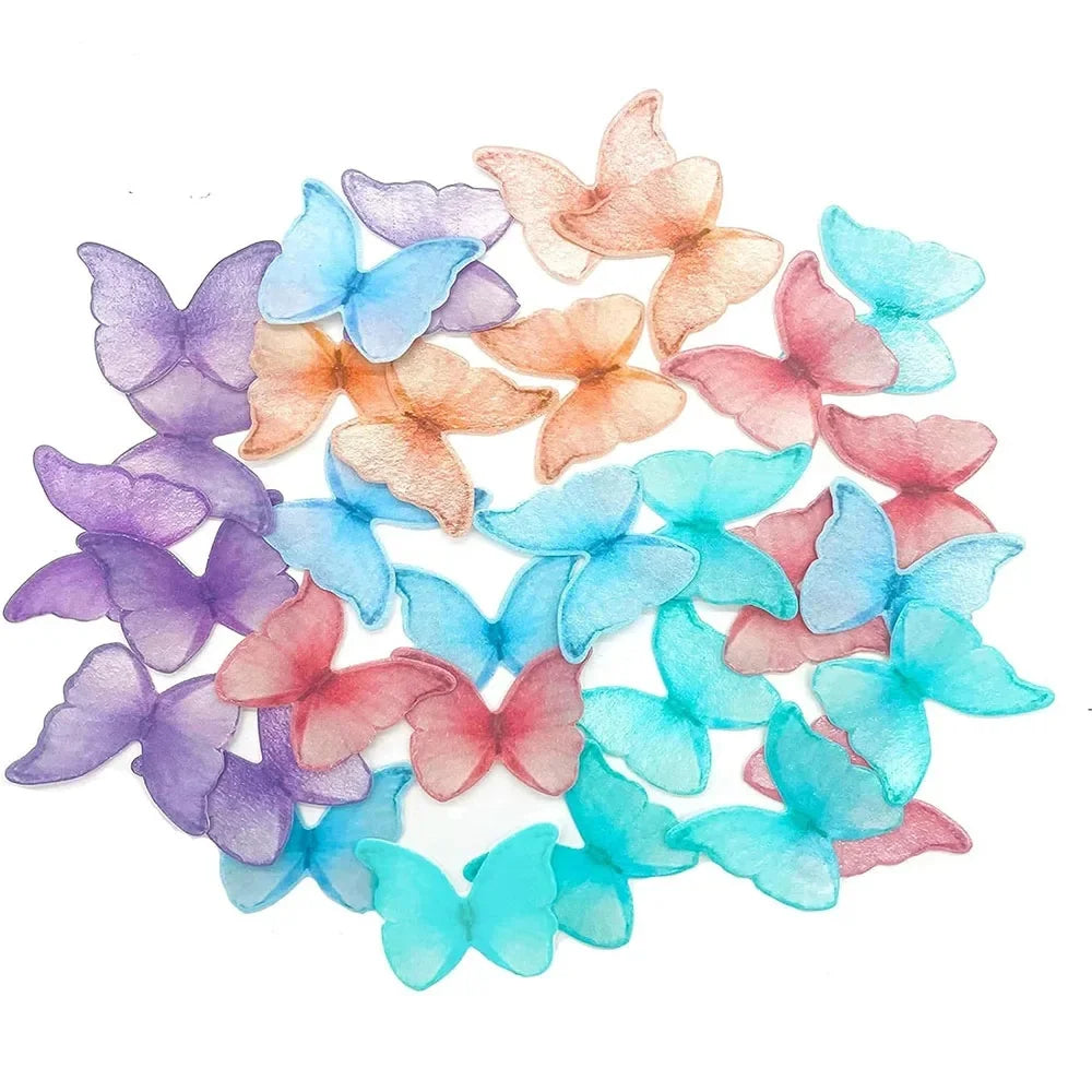 48Pcs Butterfly wafer paper treat decoration